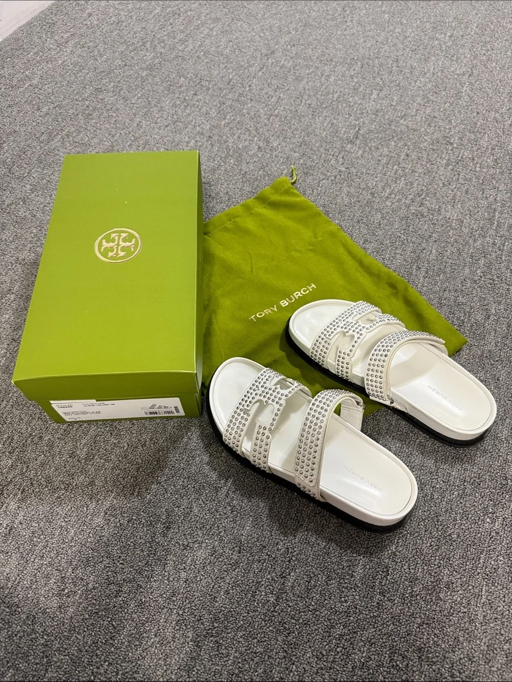 Tory Burch INES stud sport slides size 7